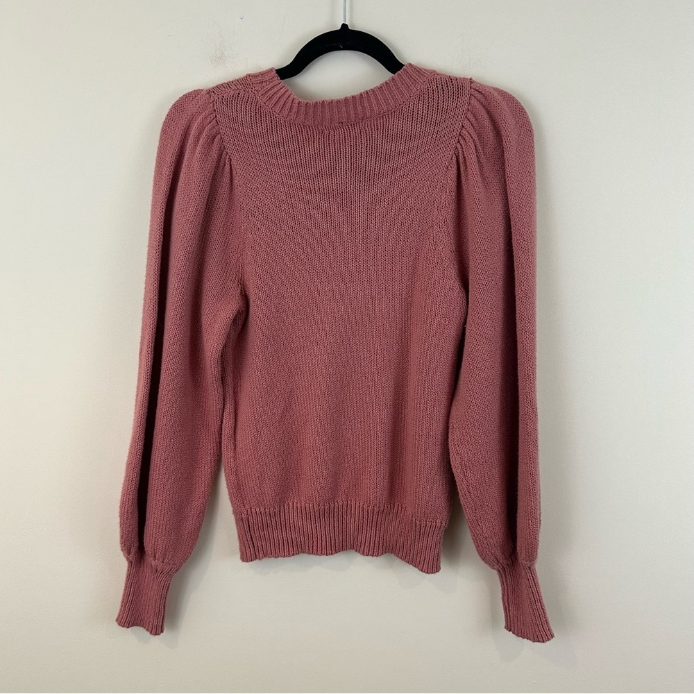 525 America Evereve Dusty Rose Finley Puff Pullover Sweater Size XS NWT - Picture 7 of 7